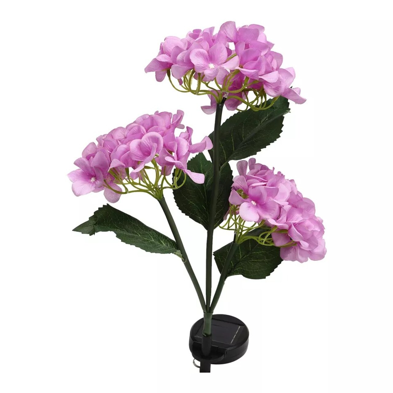 3 Head Solar Garden Light, Realistic Hydrangea Flower Outdoor Decor Light Purple